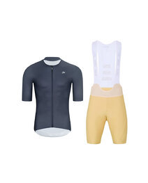 HOLOKOLO Cyklistický krátký dres a krátké kalhoty - ELEVATE - antracitová/béžová/fialová